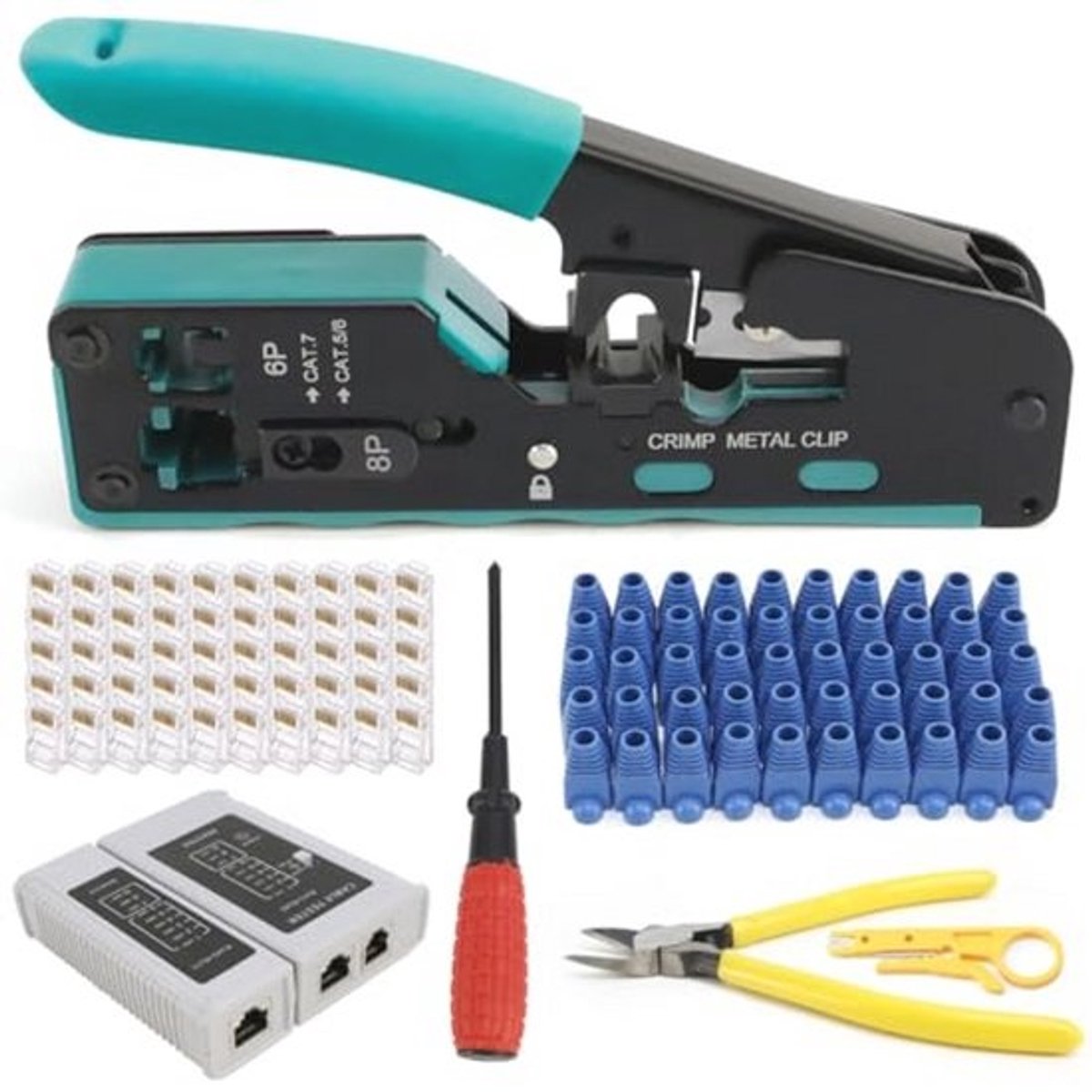 Krimptangset voor RJ45-stekkers - Netwerkgereedschap voor CAT5/CAT6/CAT7