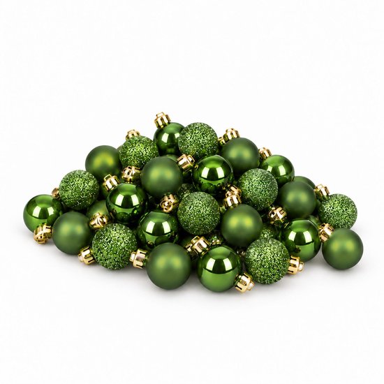 Cosy & Trendy Kerstballen - 40x - klein - appelgroen - 3 cm - Kerstversiering