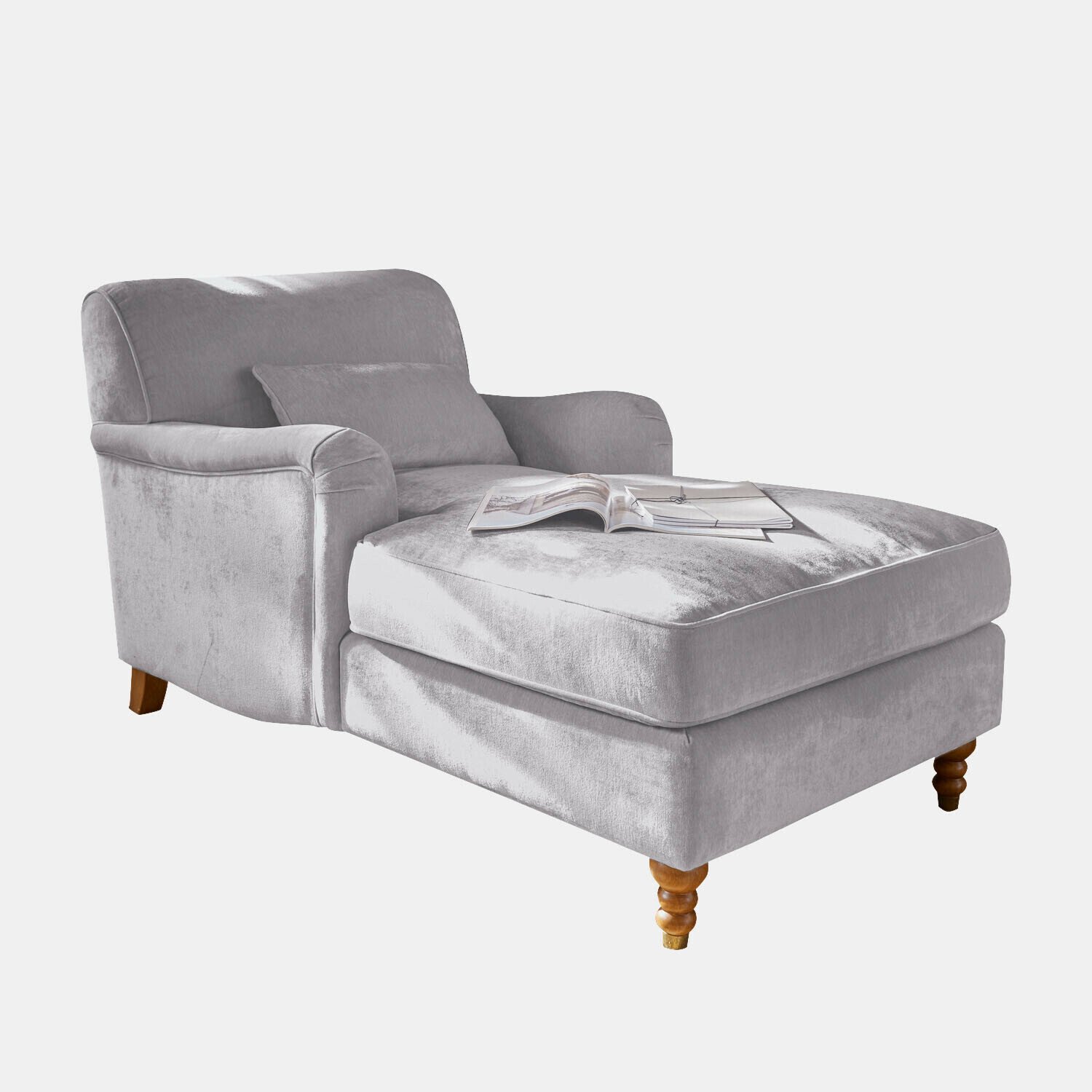 Loberon Chaise longue Isa grijs