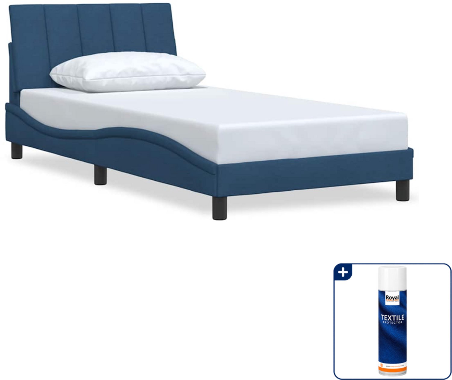 vidaXL Hanko bedframe - 100 x 200 cm - stof - blauw - Inclusief textielbeschermer 500 ml