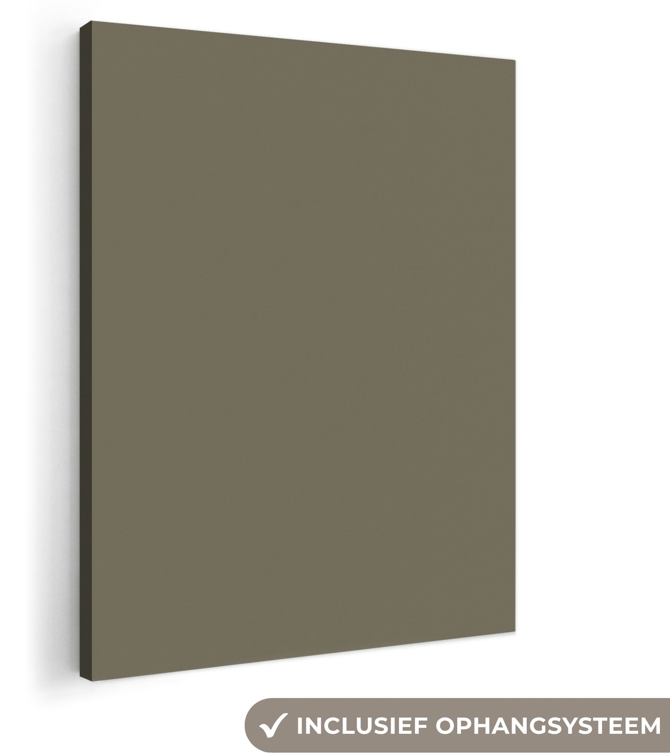 Canvas schilderij 60x80 cm - Exclusieve wanddecoratie Deep - Khaki - Groen - Muurdecoratie woonkamer - Slaapkamer decoratie - Kamer accessoires - Schilderijen op canvas