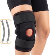 Goodli Kniebrace - Zwart en Rood - One-size - Dijomtrek 35 tot 60 cm - Verstelbare Knieband voor Dames en Heren - Patella brace met Stabiliteit - Ter Ondersteuning van de Knie - Neopreen - Kniebandage Ademend & Lichtgewicht