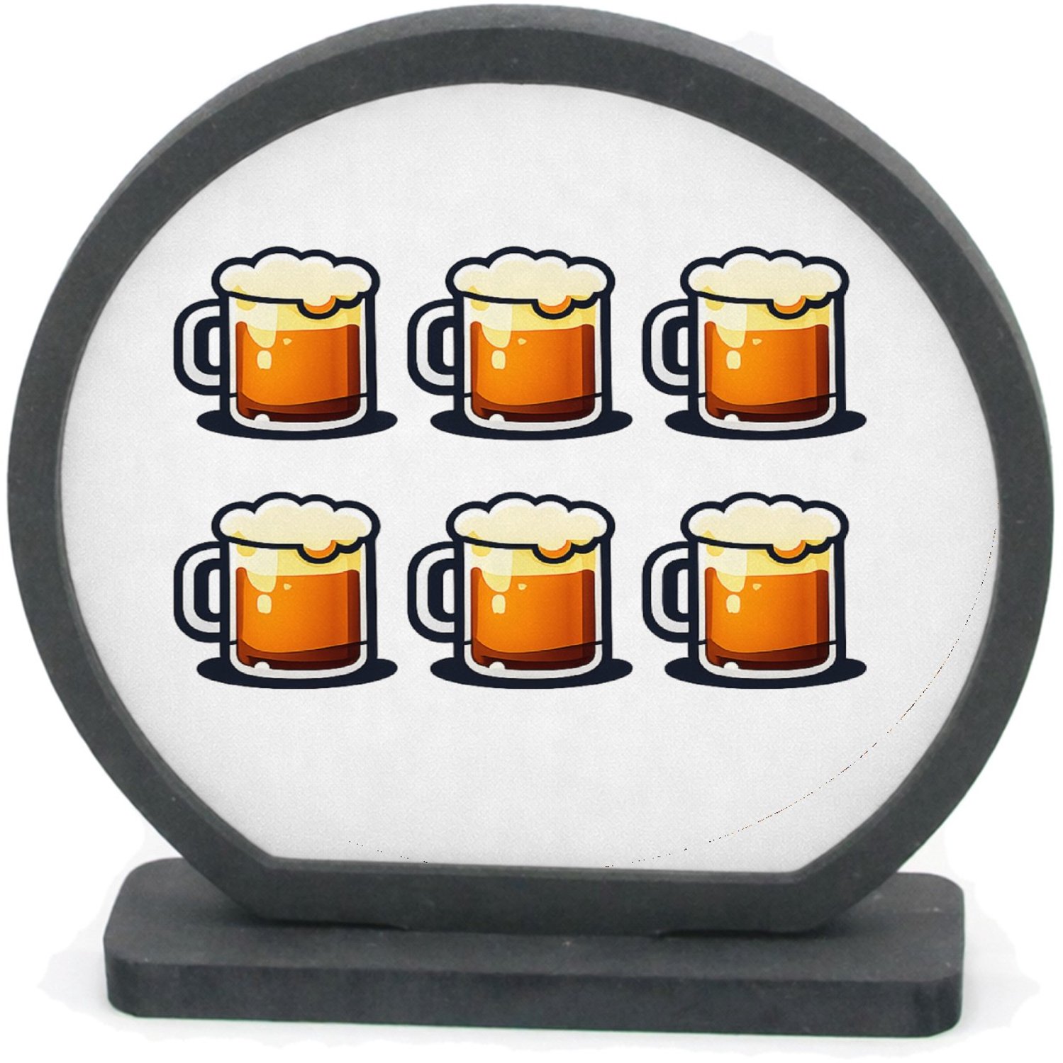 Mr Cadeautjes Houten fotolijst rond met MDF inleg - design Een vergelijkbare humoristische woordspeling, maar met een a | cadeau Wit
