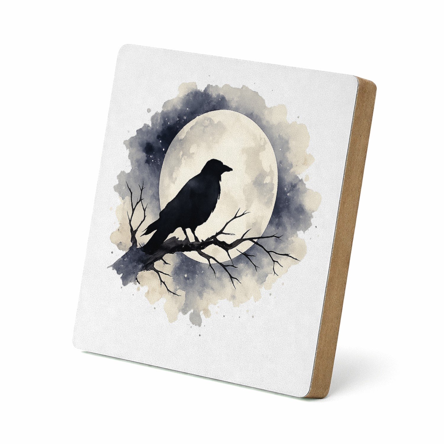 Mr Cadeautjes MDF staande fotolijst 15,2 x 15,2 - design Een stille nacht met een andere dierfiguur en een vergelijkb | cadeau Wit