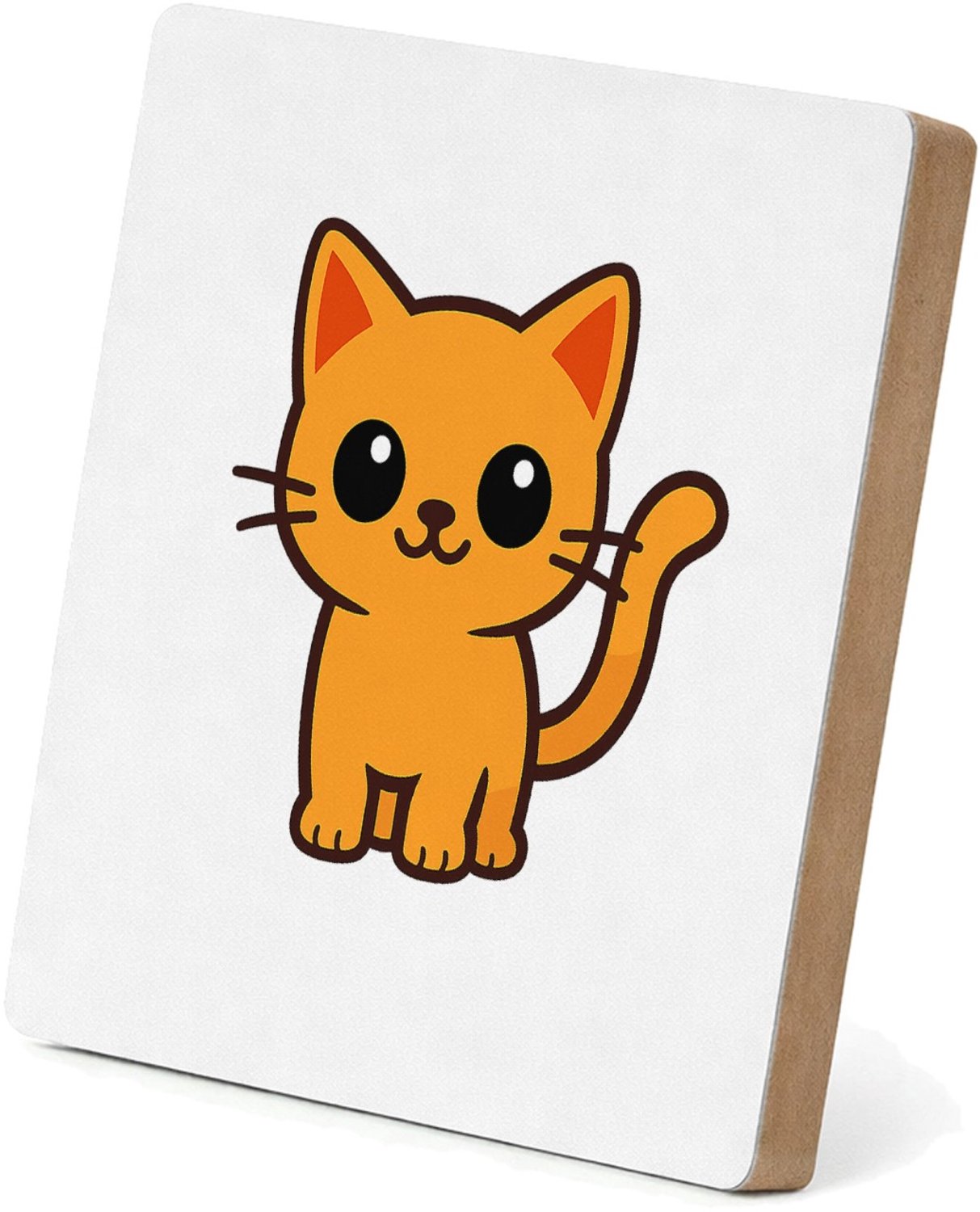 Mr Cadeautjes MDF staande fotolijst 15,2 x 15,2 - design Een vrolijke, minimalistische dierfiguur met een heldere con | cadeau Wit