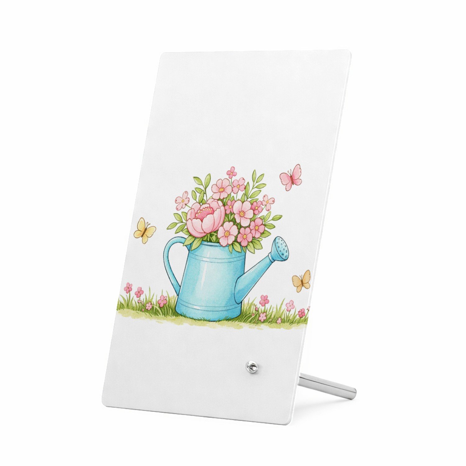 Mr Cadeautjes Glasframe 11 x 16 - design Een vrolijke seizoensgroet met een centraal object dat groei | cadeau Wit