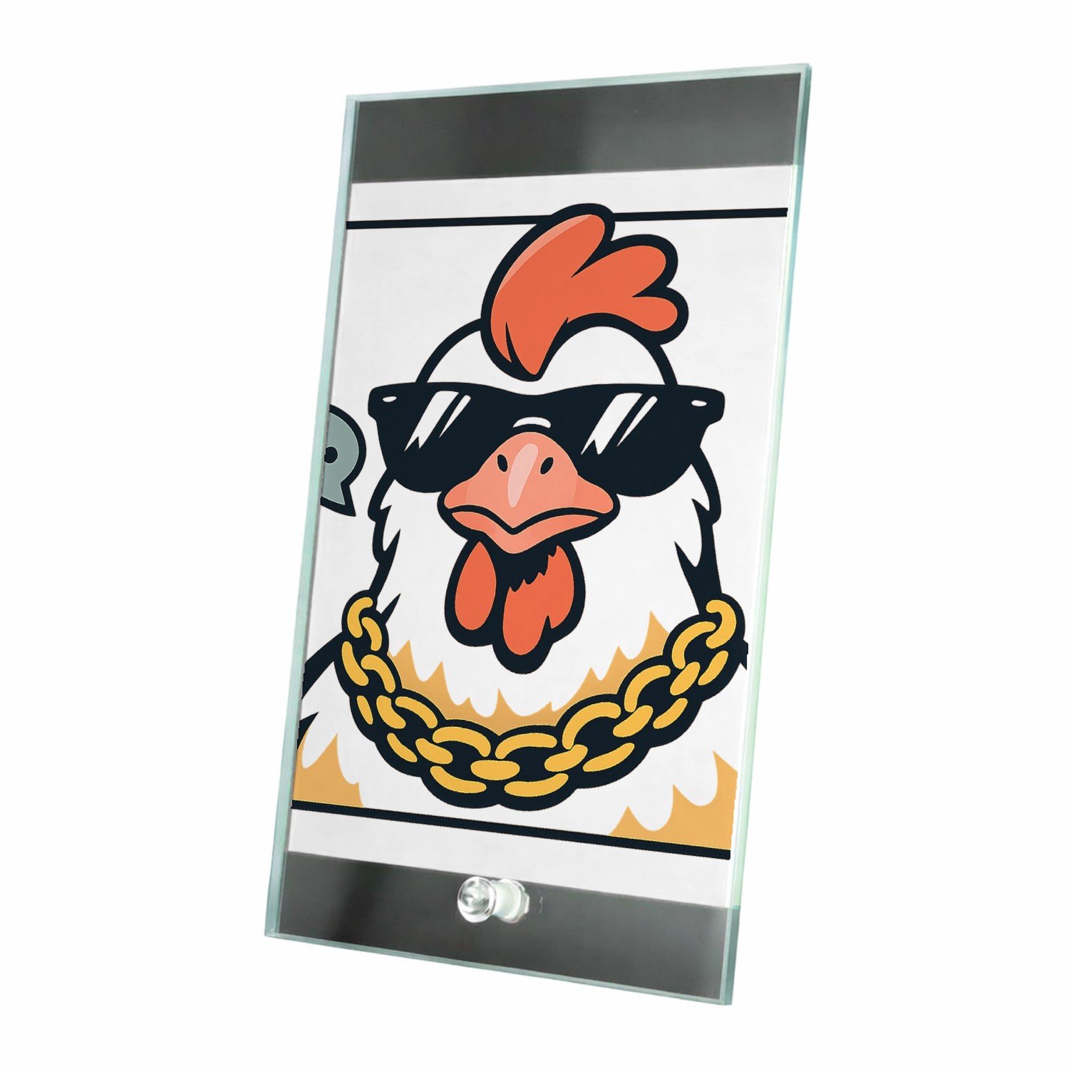 Mr Cadeautjes Glasframe 15 x 23 - design Retro karakterprint met onverwachte zelfverzekerdheid | cadeau Wit