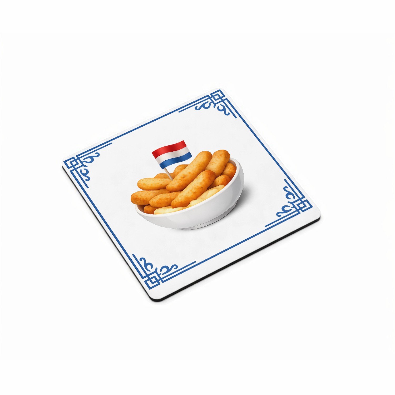 Mr Cadeautjes MDF magnetische fotolijst vierkant 9,5 - design Keukenhumor rond een andere populaire snack, met eenzelfde p | cadeau Wit