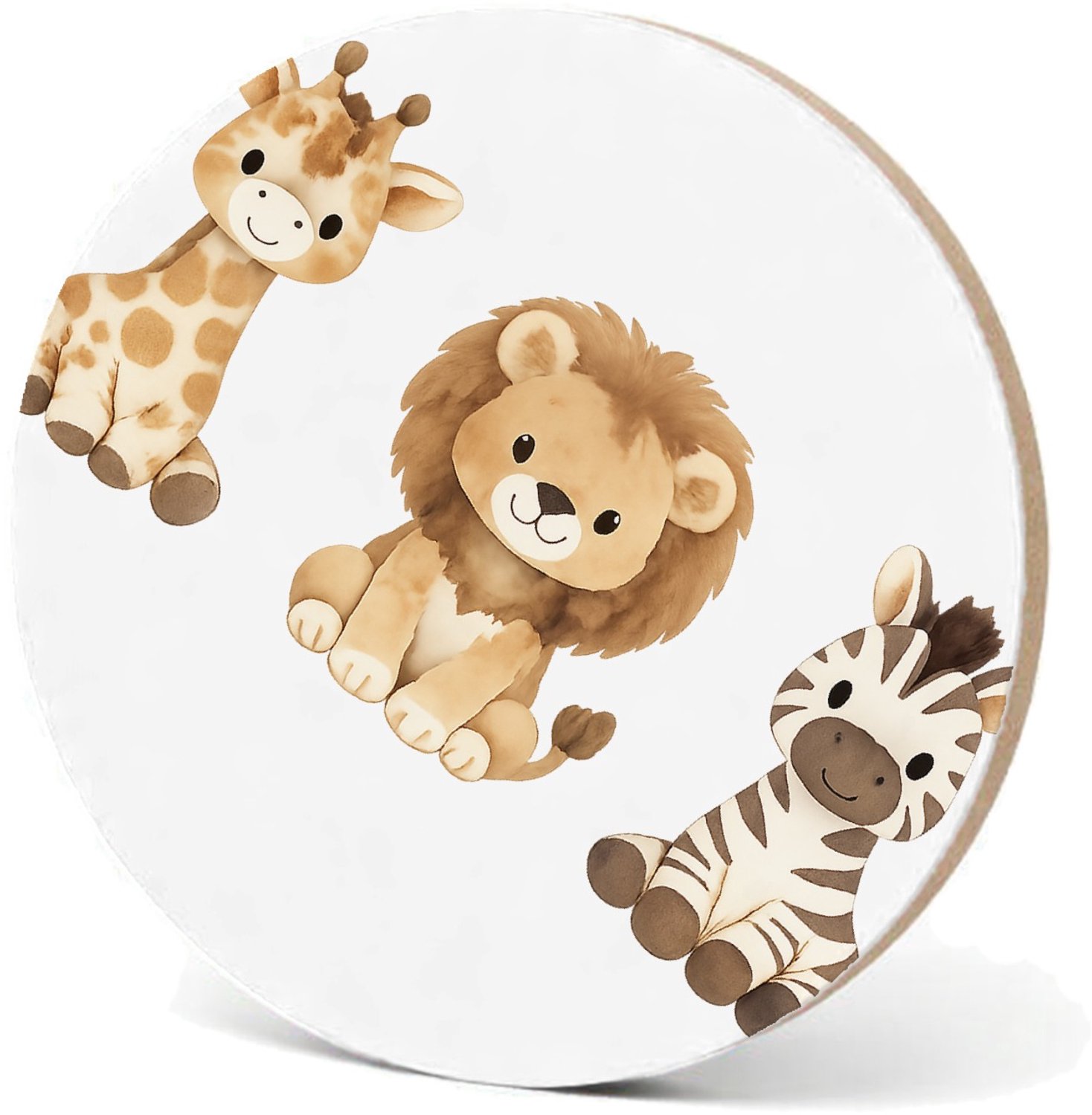 Mr Cadeautjes MDF fotolijst - design Rustig drieluik met bosdieren in zachte aquarel | cadeau Wit