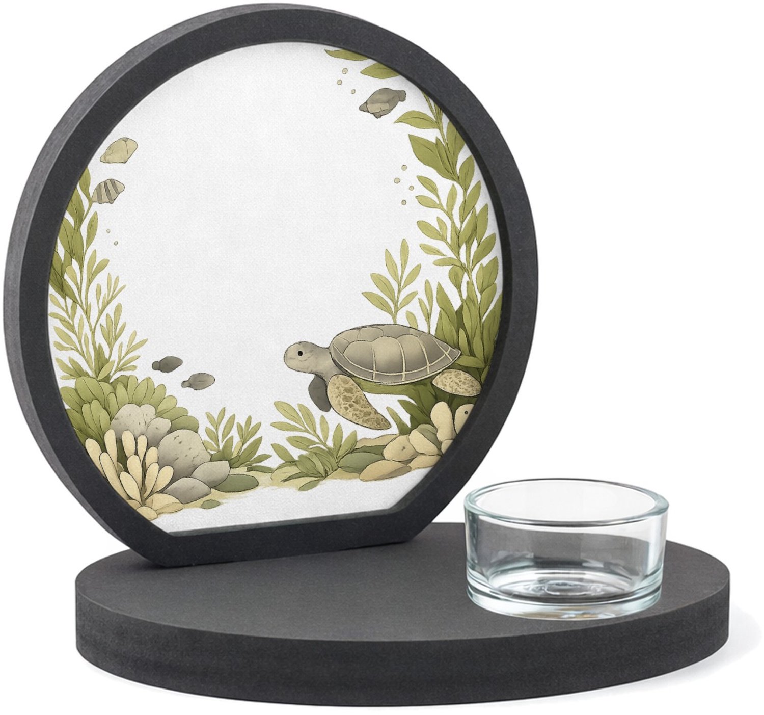 Mr Cadeautjes MDF inleg theelichthouder ~8 cm - design Onderwater-omlijsting met luchtige kern | cadeau Wit