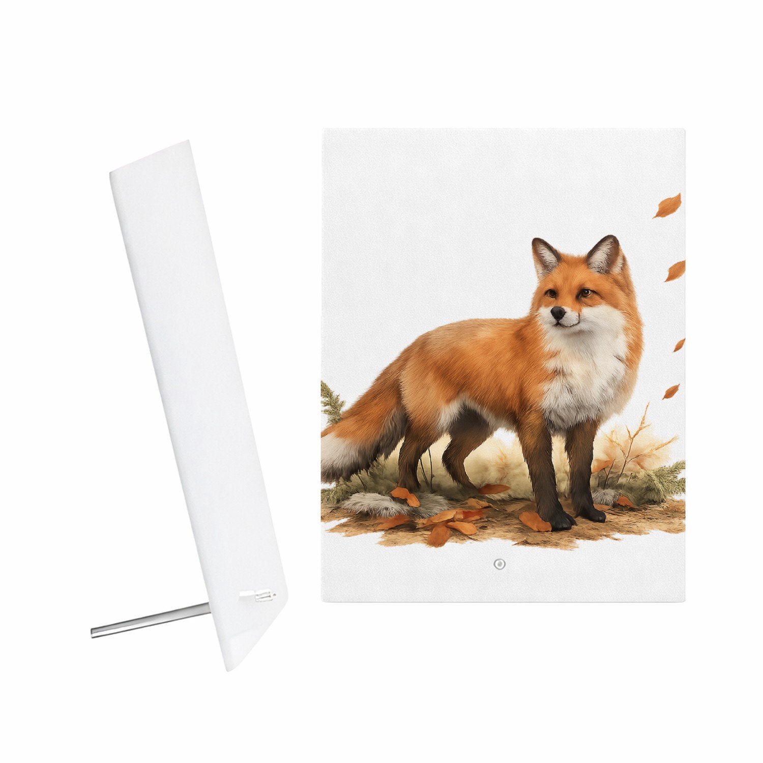 Mr Cadeautjes Glazen fotopaneel Sfeervolle bosavond met een enkele sterke hoofdfiguur en war - 15 x 20 cm, staand - glas, decoratie, wanddecoratie | cadeau Wit