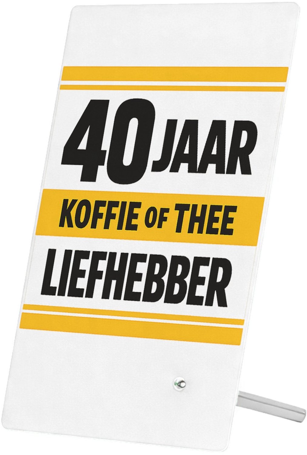 Mr Cadeautjes Glasframe 11 x 16 - design Humoristische jubileumopdruk rond een favoriete drank in een | cadeau Wit