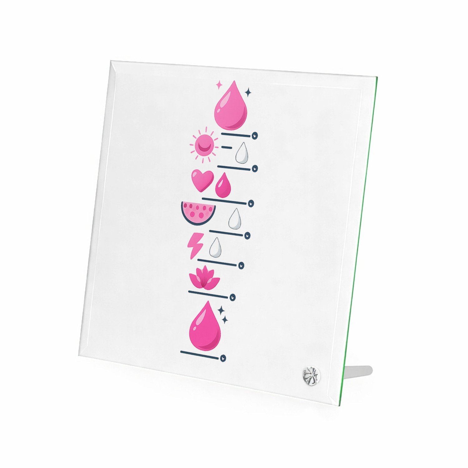 Mr Cadeautjes Glasframe 20 x 20 - design Motiverende dagindeling voor focus en energie | cadeau Wit