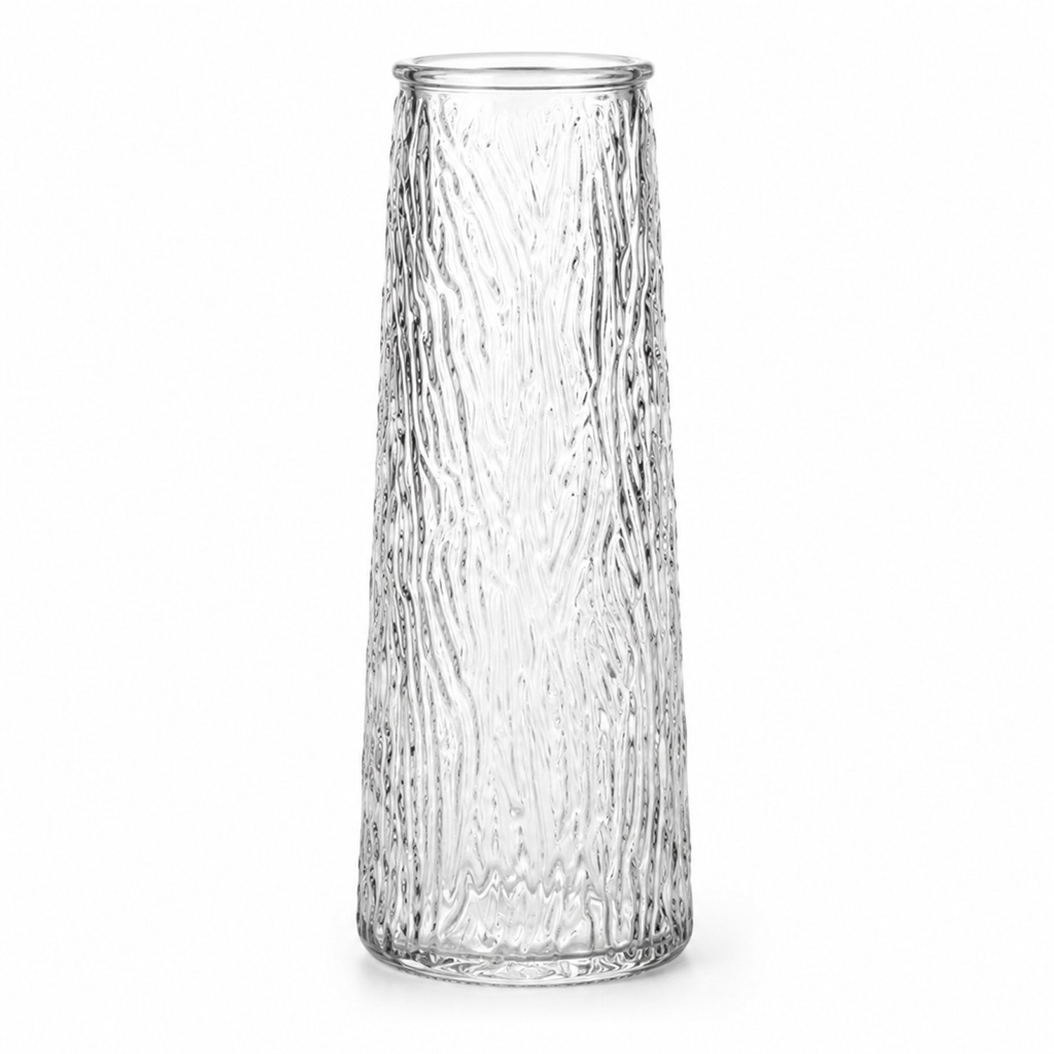 SWGOTA Transparante vaas van soda-kalkglas met schorspatroon - 15,6 x 7,2 x 7,2 cm - Cilindervormige bloemenvaas voor tafeldecoratie