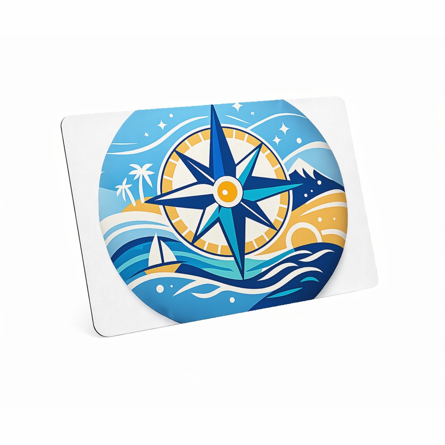 Mr Cadeautjes MDF magnetische fotolijst 28 x 19 - design Avontuurlijk kompaskussen | cadeau Wit