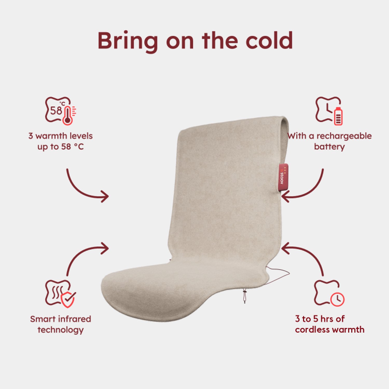 Stoov Big Hug³ XL - Warmtedeken - Elektrische deken - Original Soft Beige - 3 warmtestanden tot 58°C - Pro: 3 tot 5 uur – foto 3