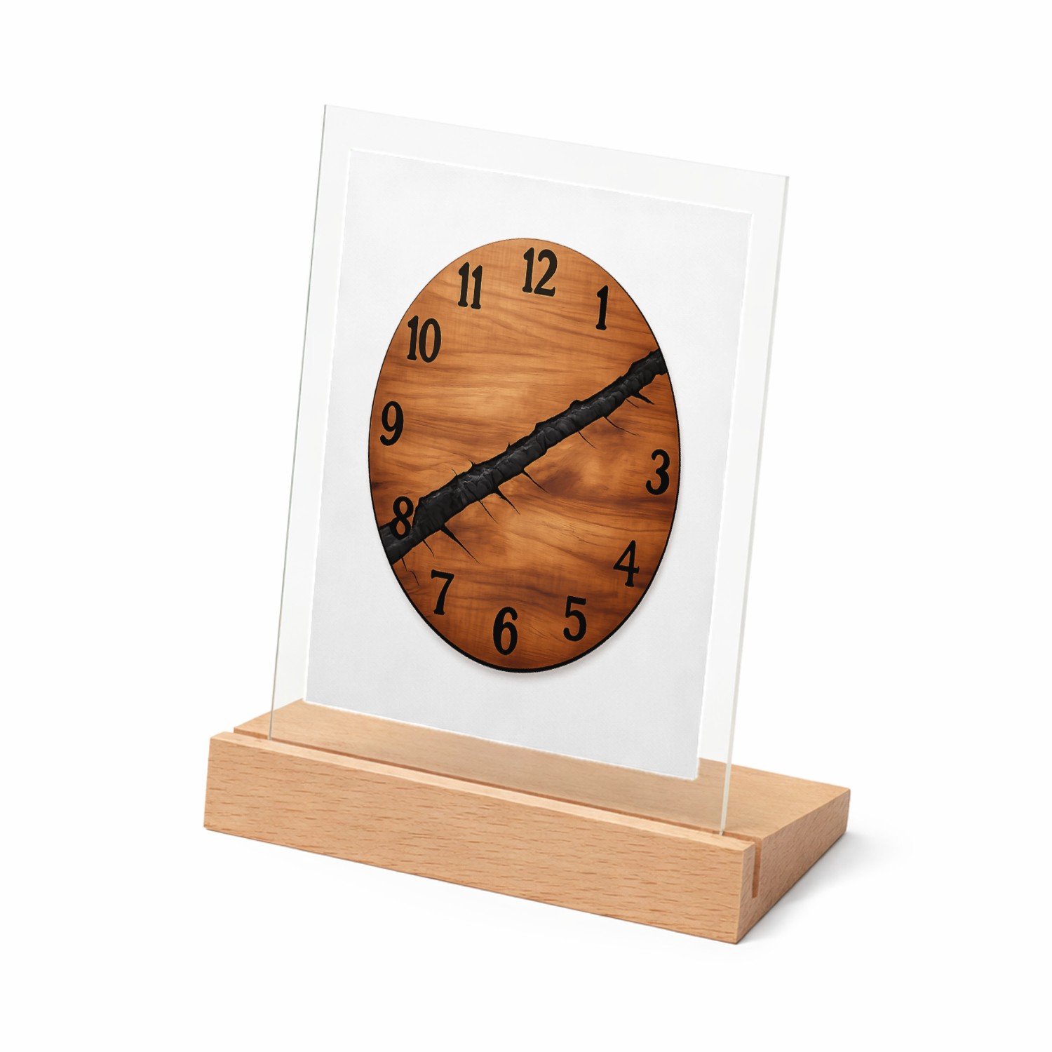 Mr Cadeautjes Glasframe met vaste tekst - design Een ronde kompasplaat met gegraveerde windrichtingen en een | cadeau Wit