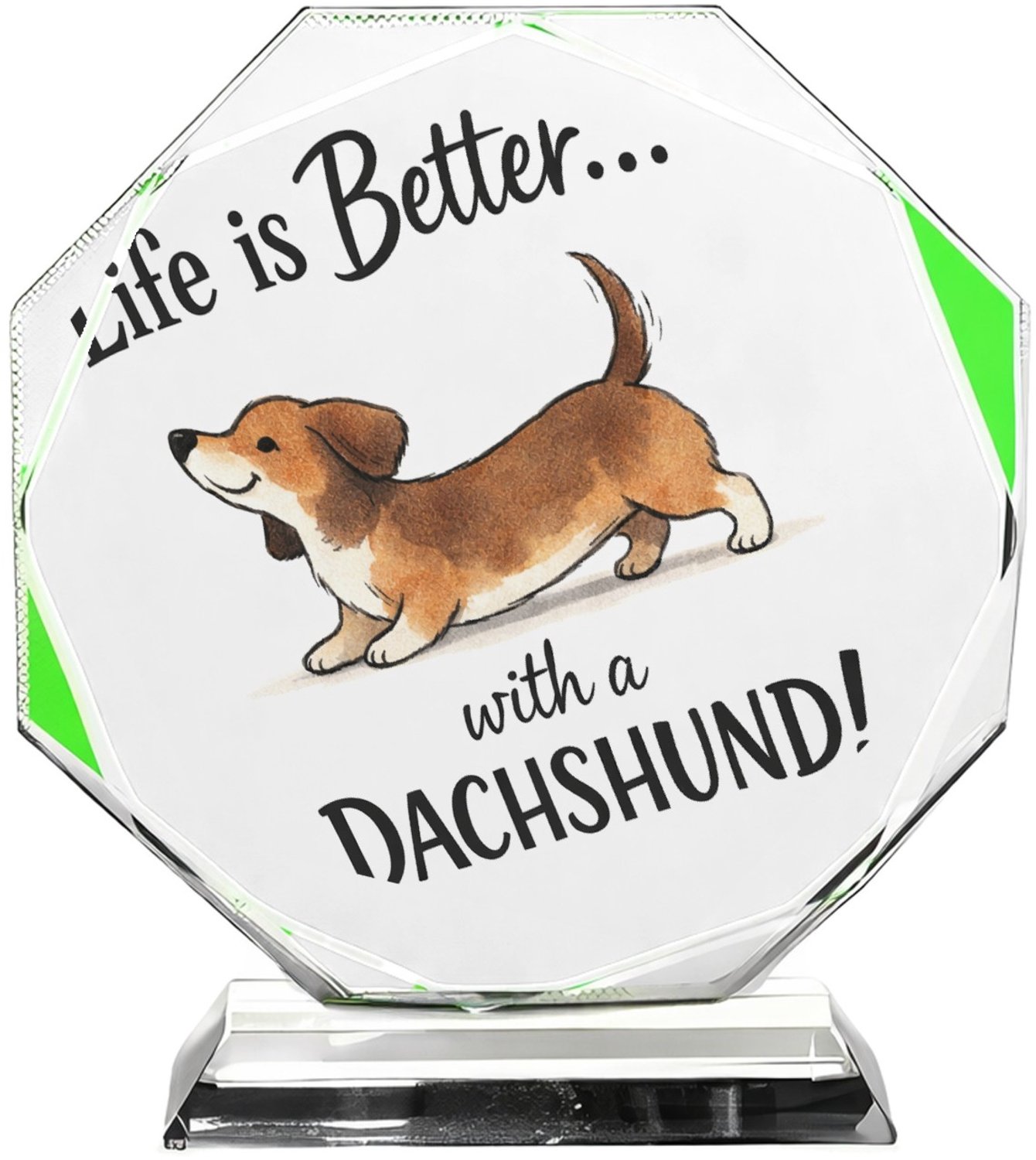 Mr Cadeautjes Fotokristal hexagon - design Een grappige, trotse quote over een specifiek hobbydier of d | cadeau Wit