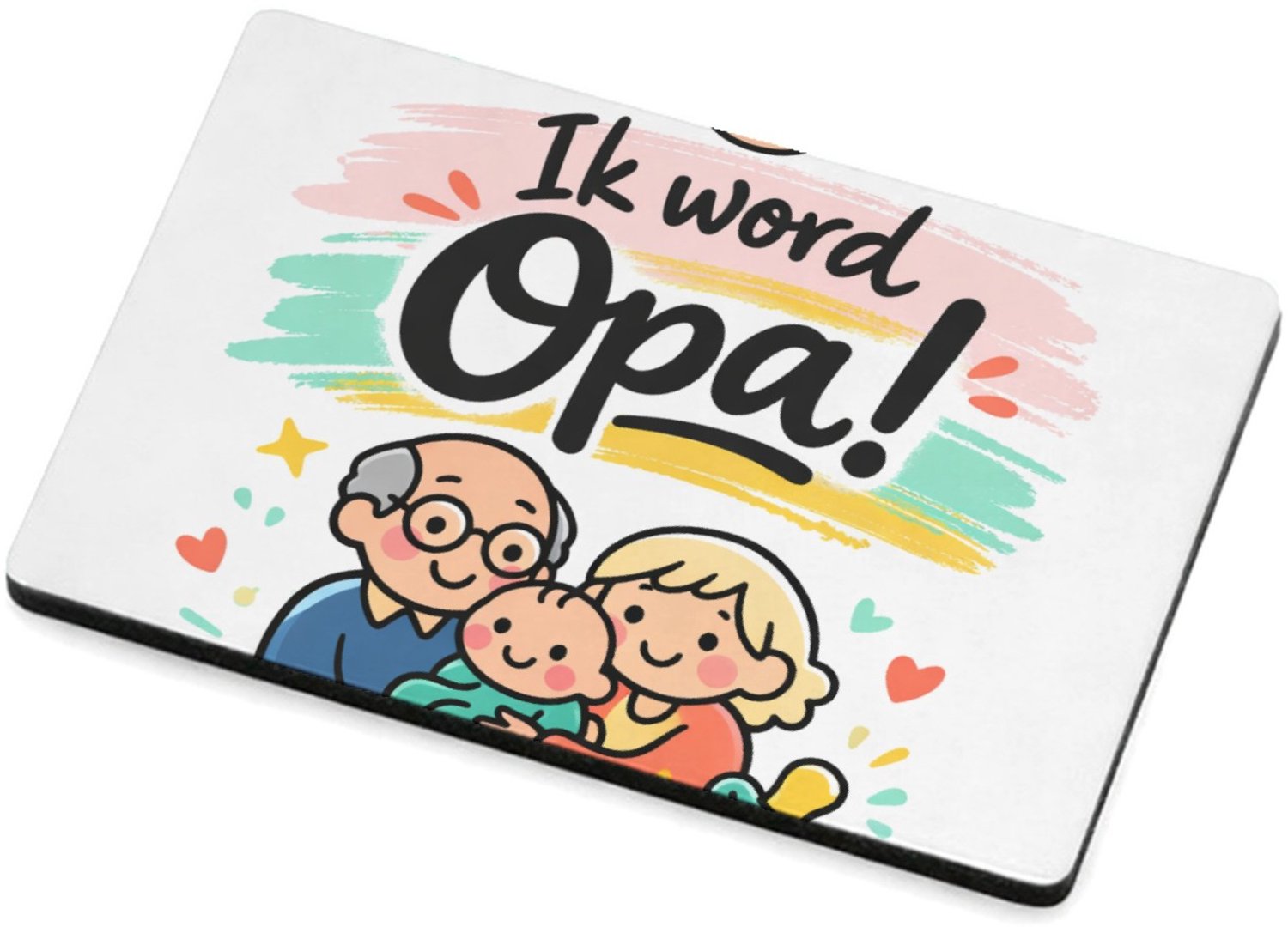 Mr Cadeautjes MDF magnetische fotolijst 7,5 x 5 - design Een liefdevolle familiebekendmaking met dezelfde zachte past | cadeau Wit