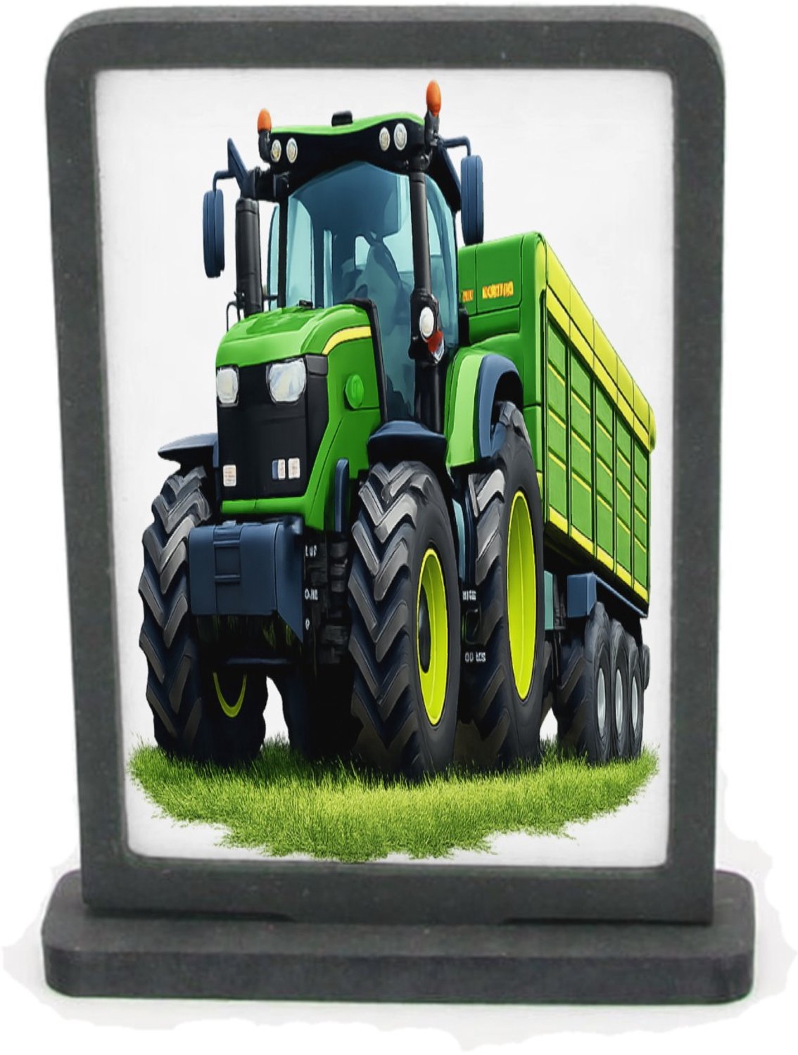 Mr Cadeautjes Houten fotolijst rechthoek met MDF inleg - design Een krachtig werkvoertuig in een andere natuurlijke setting | cadeau Wit