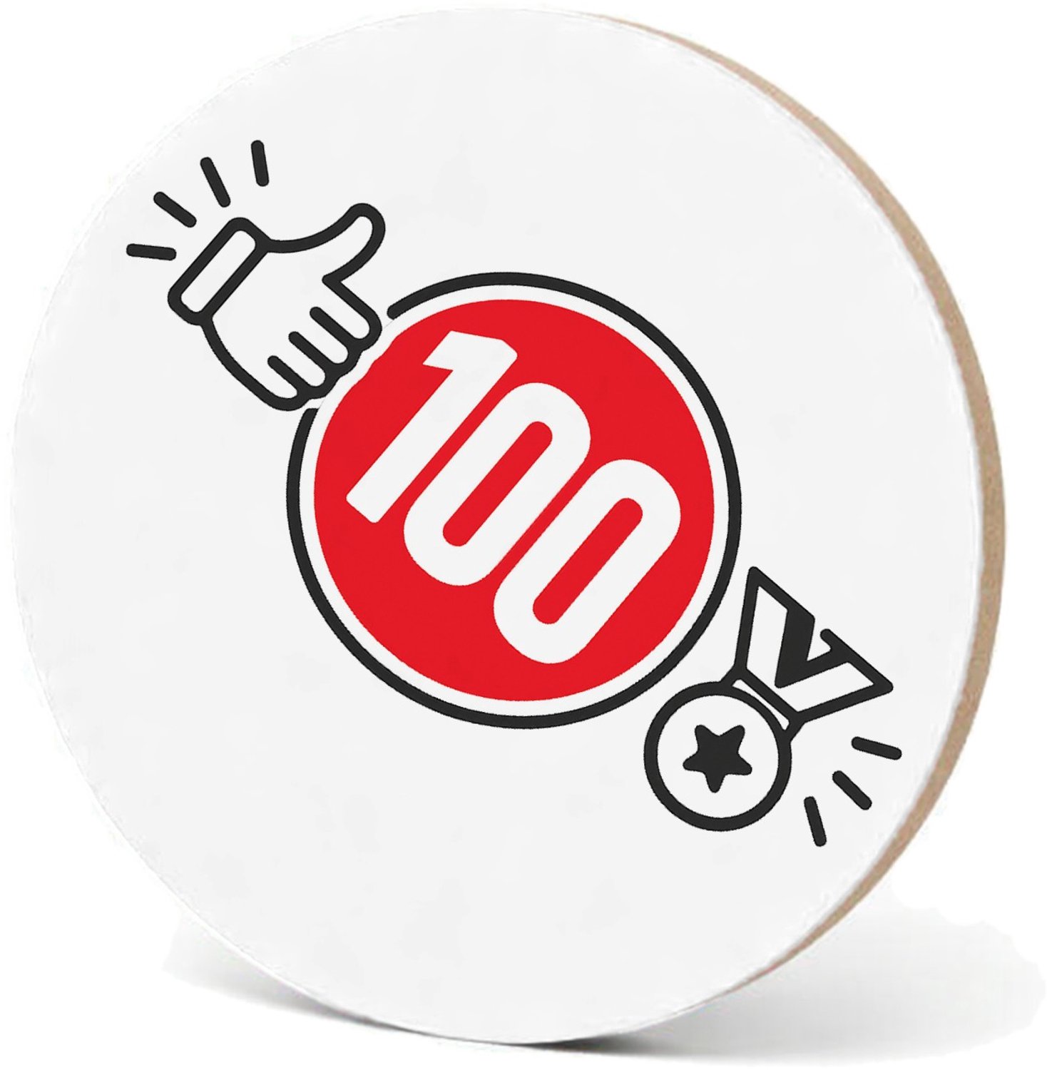 Mr Cadeautjes MDF fotolijst - design Een sportieve complimentenprint met een centraal getal of sy | cadeau Wit