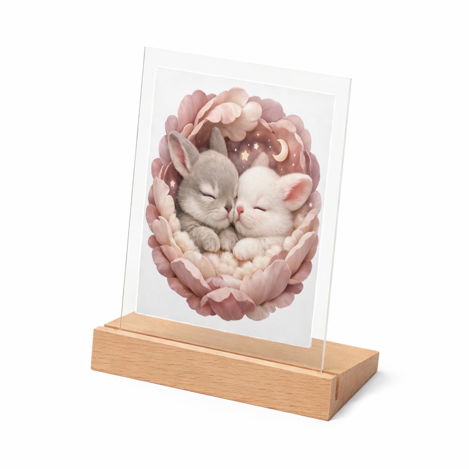 Mr Cadeautjes Glasframe met vaste tekst - design Een sprookjesachtige close-up met een dierlijk hoofdonderwer | cadeau Wit