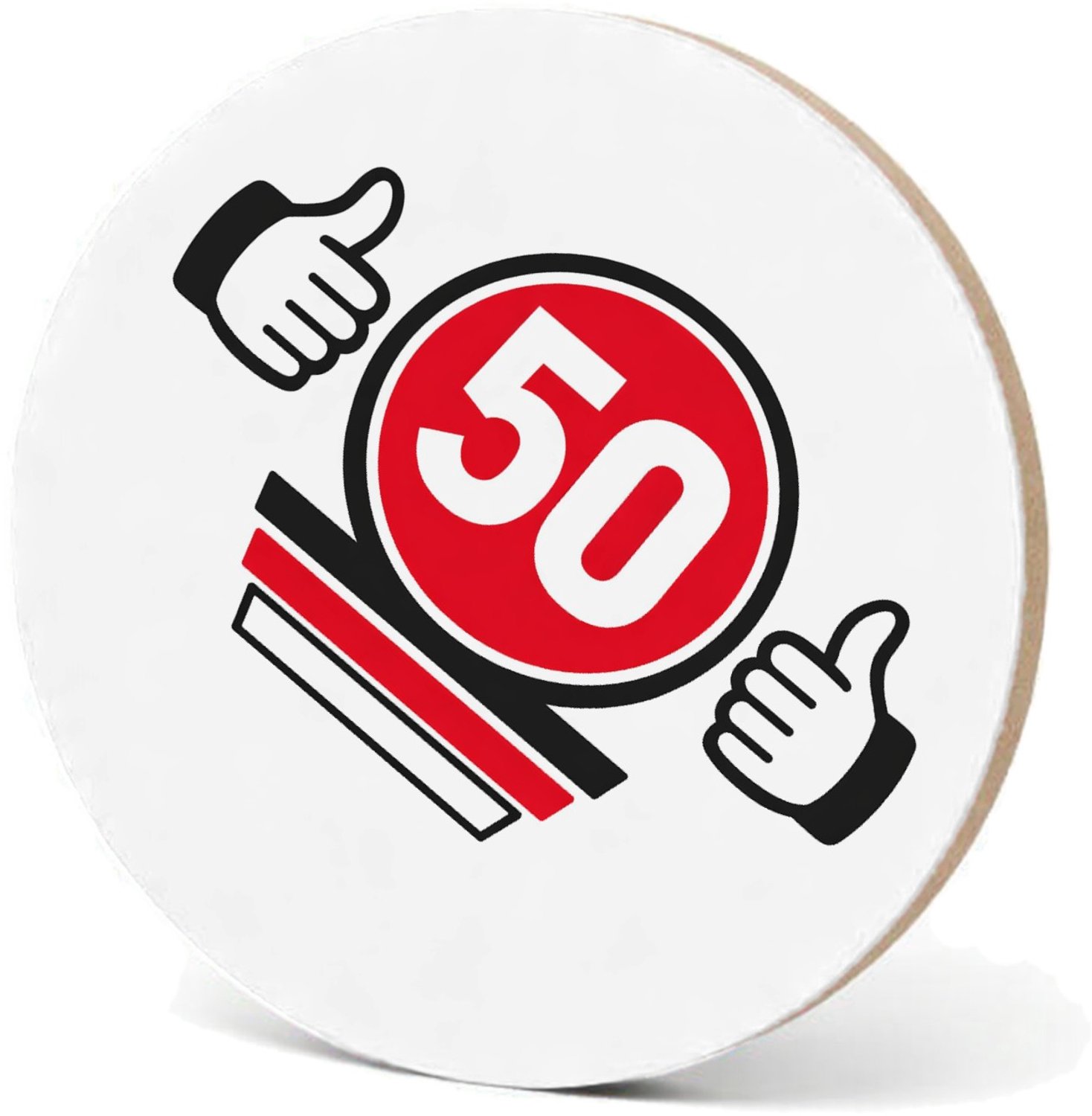 Mr Cadeautjes MDF fotolijst - design Een compacte verjaardagsbadge met een eigenzinnige sportieve | cadeau Wit