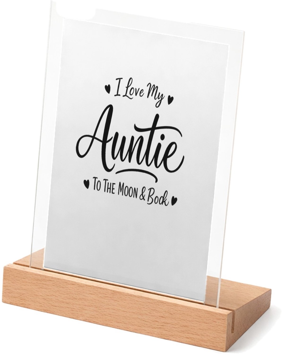 Mr Cadeautjes Glasframe met vaste tekst - design Een compacte typografische cadeauboodschap met een speelse h | cadeau Wit
