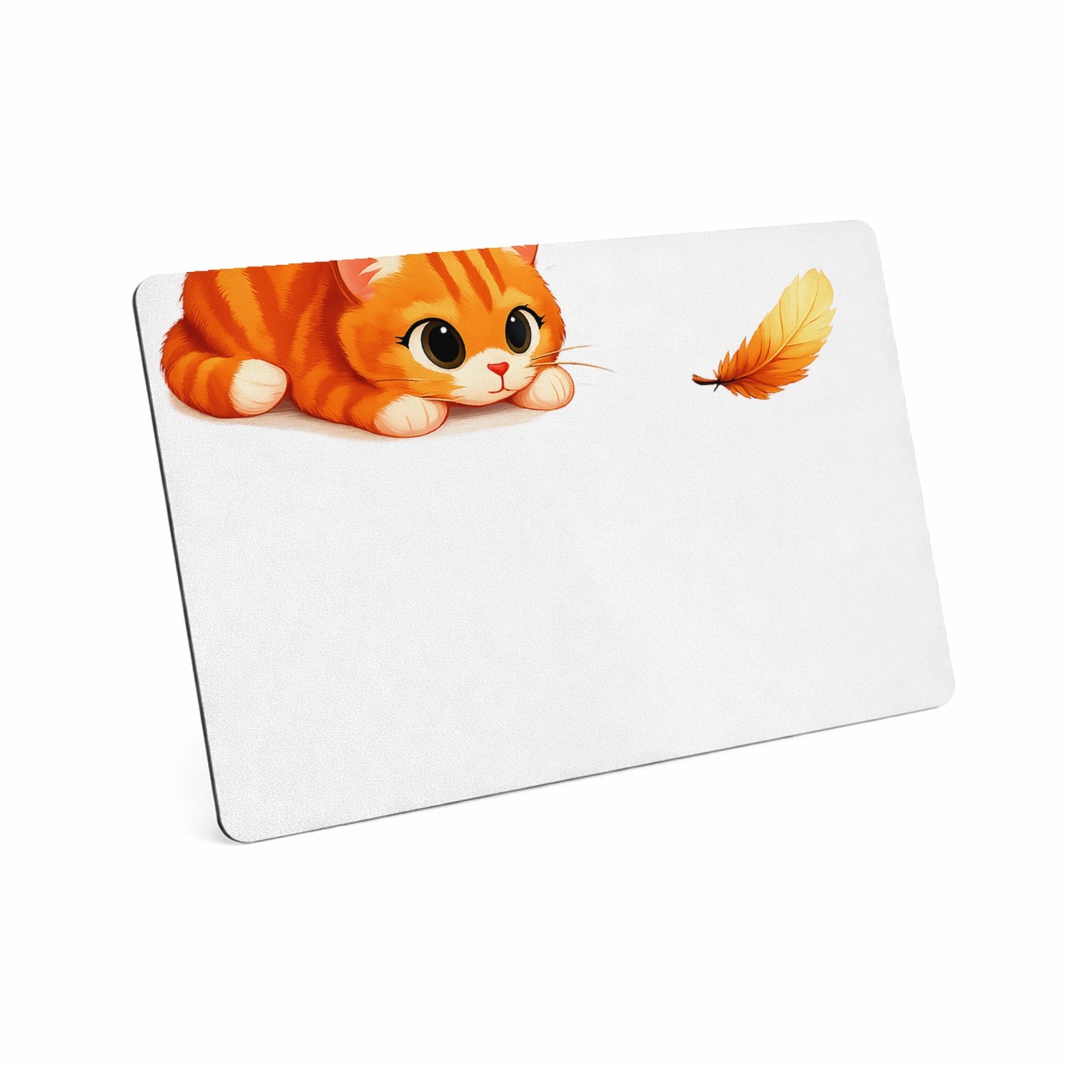 Mr Cadeautjes MDF magnetische fotolijst 28 x 19 - design Een nieuwsgierige vos die naar een klein zwevend blaadje kij | cadeau Wit