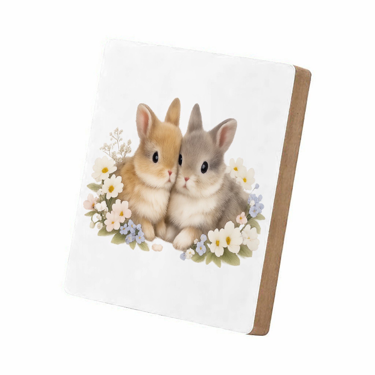 Mr Cadeautjes MDF staande fotolijst 15,2 x 15,2 - design Een lieve, speelse productprint met een sterk centraal focus | cadeau Wit