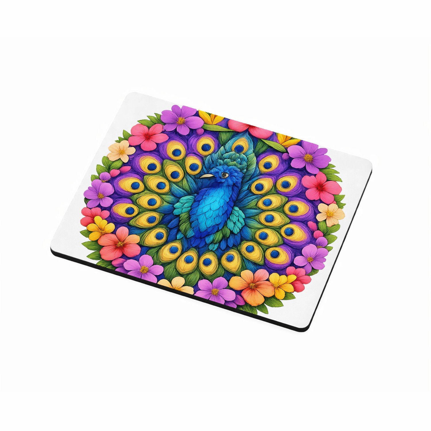 Mr Cadeautjes MDF magnetische fotolijst 9 x 7 - design Een majestueuze mandala van tropische bladeren en bloemen ro | cadeau Wit