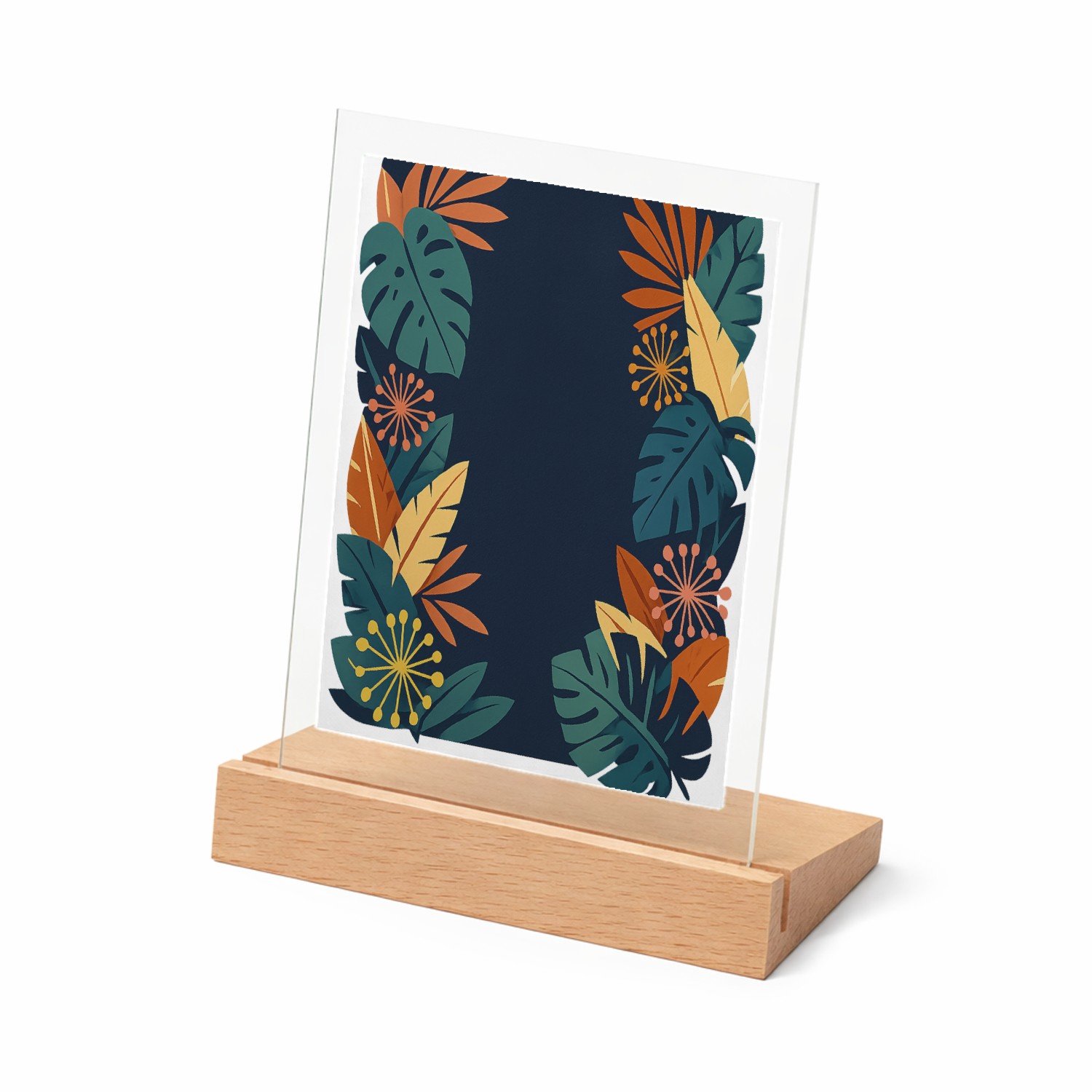Mr Cadeautjes Glasframe met vaste tekst - design Een energieke motivatietprint met een diepgekleurde achtergr | cadeau Wit