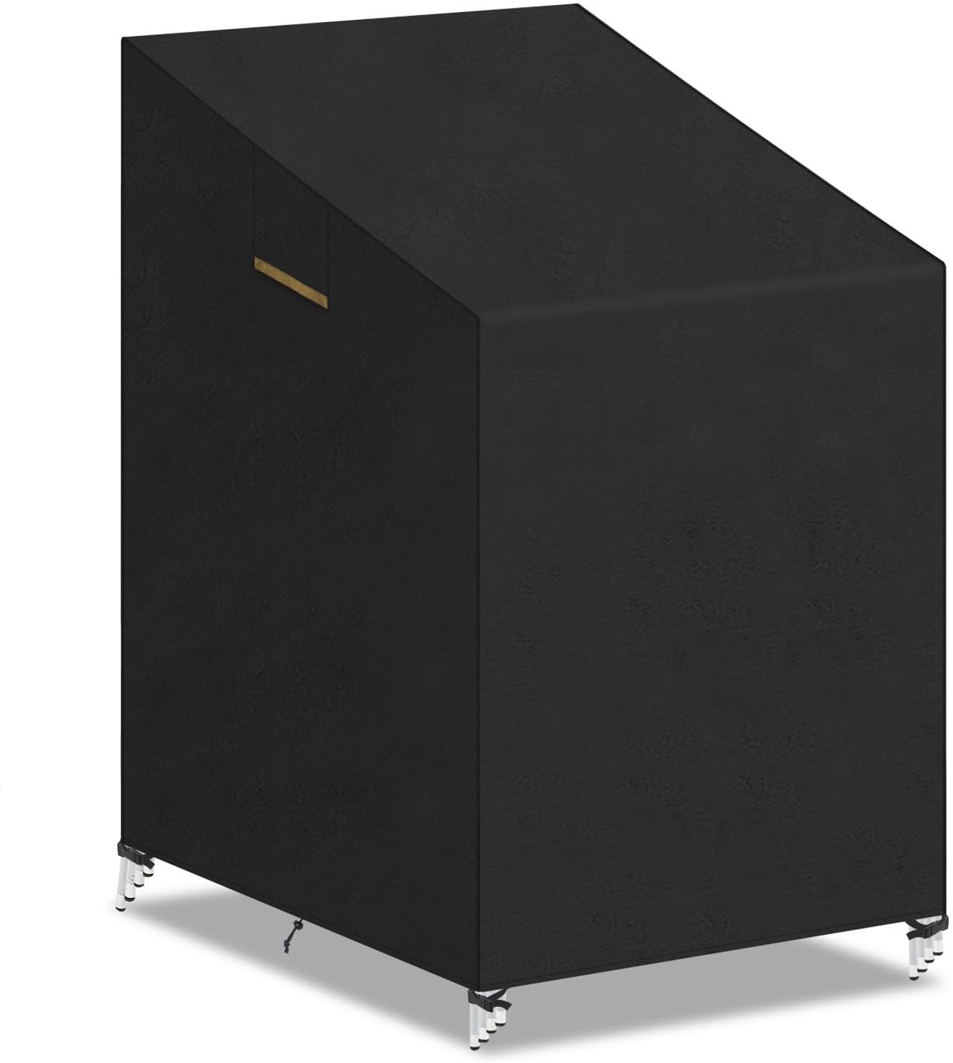Famanu Waterdichte liggende tuinstoelhoes voor stapelstoelen, Oxford, afmetingen 70 x 96 x 110/150 cm, weerbestendig en scheurvast, biedt optimale bescherming voor je tuinmeubelen wit