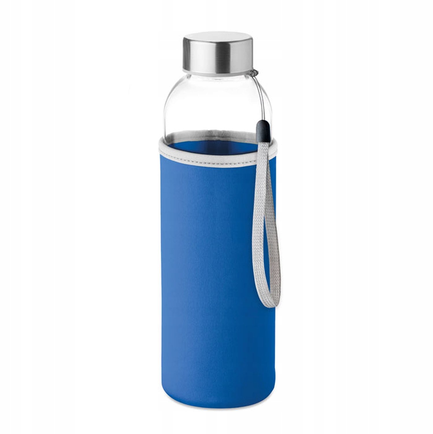Glazen Waterfles Bidon Eko 0.5L met Neopreen Hoes & Lus - Marineblauw