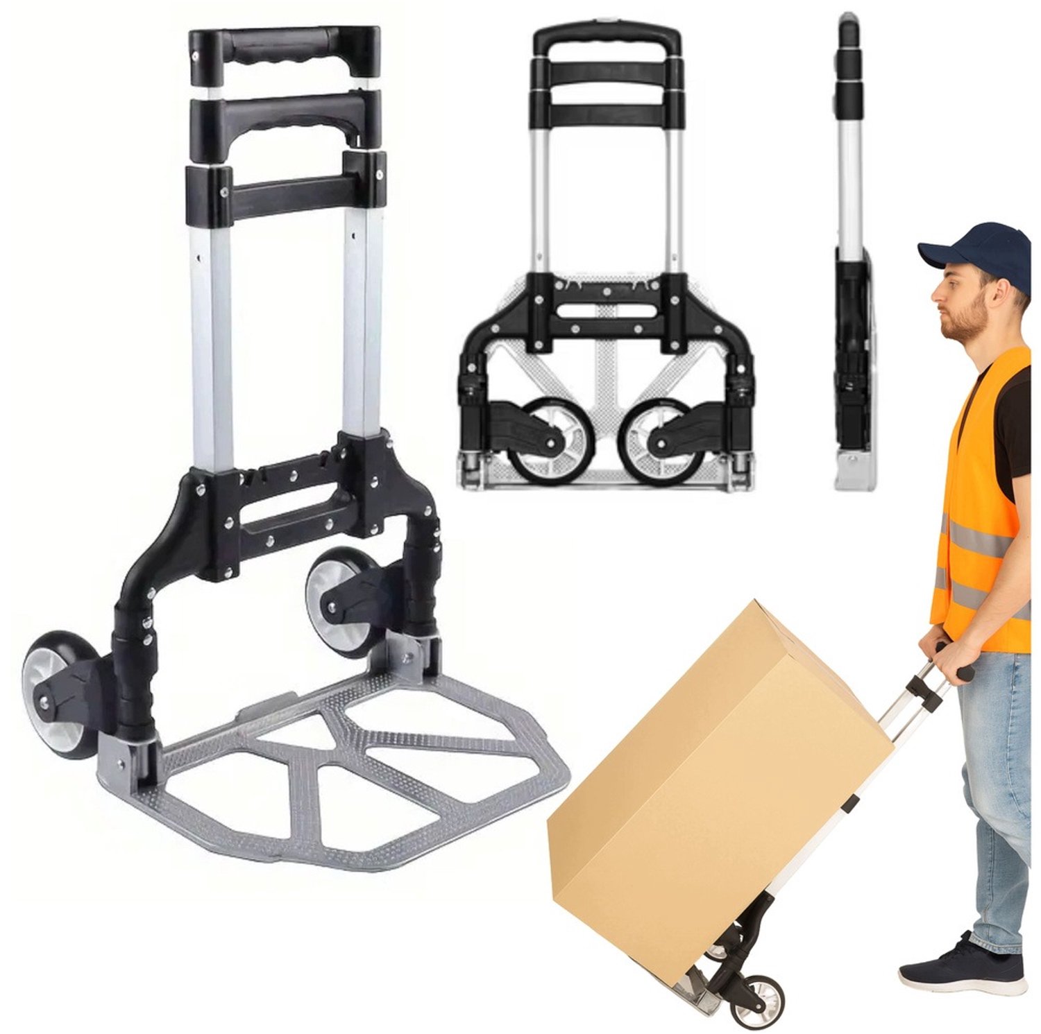 Licht Aluminium Transportkarretje - Opvouwbaar, 70 kg