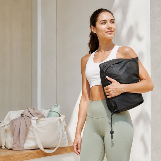 Yogamat antislip - 6 mm - opvouwbaar - met tas - groen van Yogamat — afbeelding 2