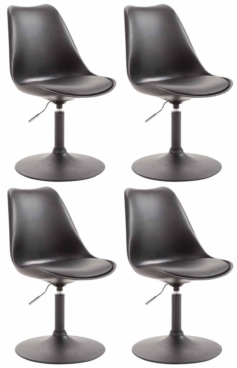 Luxe Comfort Torino 0325 eetkamerstoelen (set van 4) - kunststof - zwart