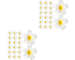 Kunstmatige bloemen - Haarjuwelen - Feestelijke aankleding - Levendige plumeriastijl - 40 stuks - Gekleurd