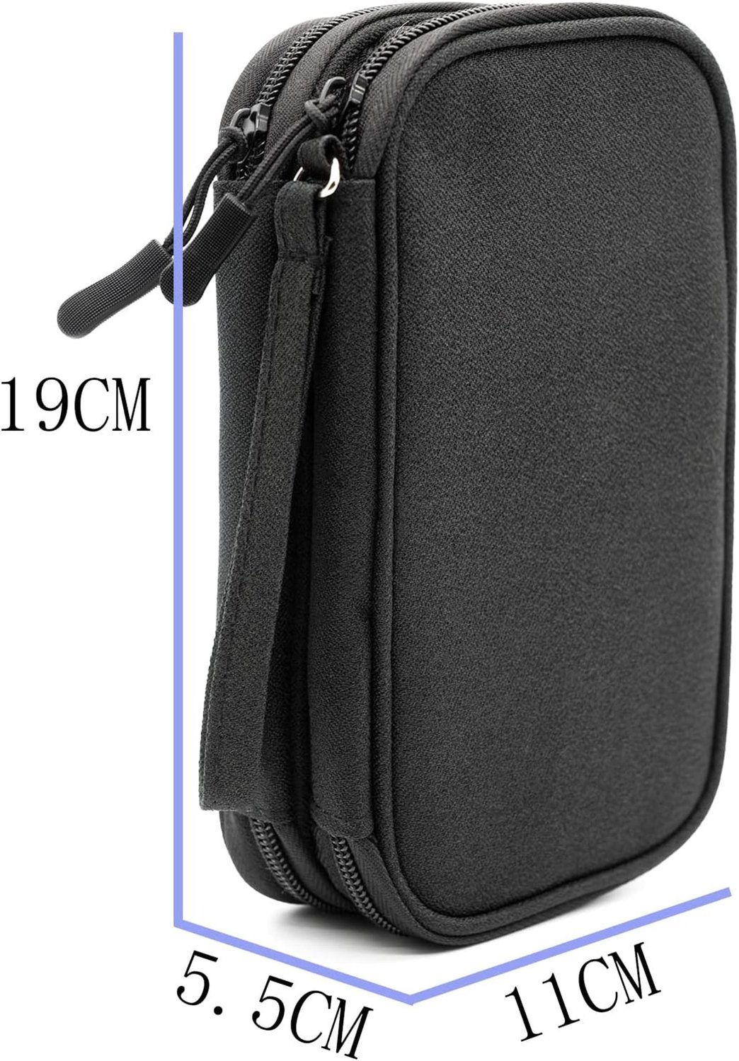 Waterdichte Kabel Organizer Tas, Dubbel Laags, Geschikt voor Hardeschijven en Elektronica, Reisaccessoires, Elektronische Organizer, Zwart