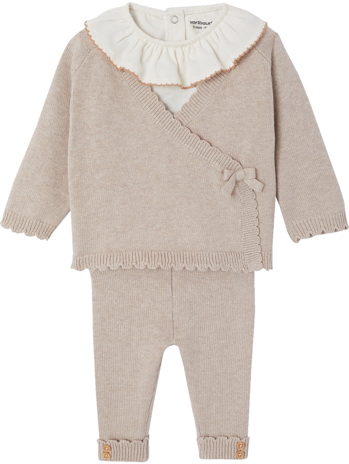 Vertbaudet Ensemble 3 pièces naissance bébé tricot