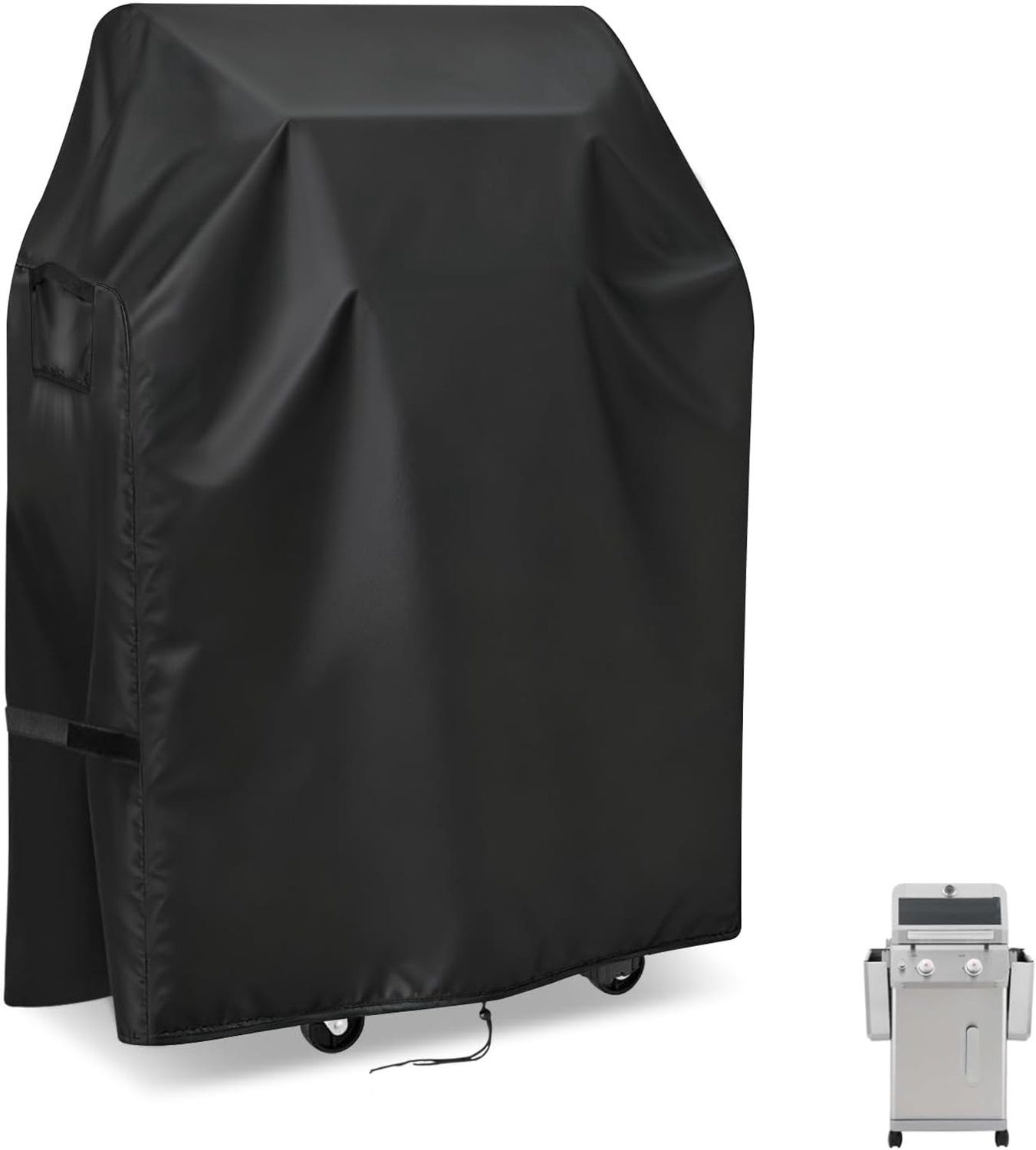 Barbecue Beschermhoes - 420D Oxford - BBQ Hoes - Waterdicht - Universele Barbeque Hoes - 77x90 c - Grillhoes Buiten - Barbecue-afdekhoes - Weerbestendig - Beschermhoes voor barbecue - Met inklapbare zijrekken - zwart