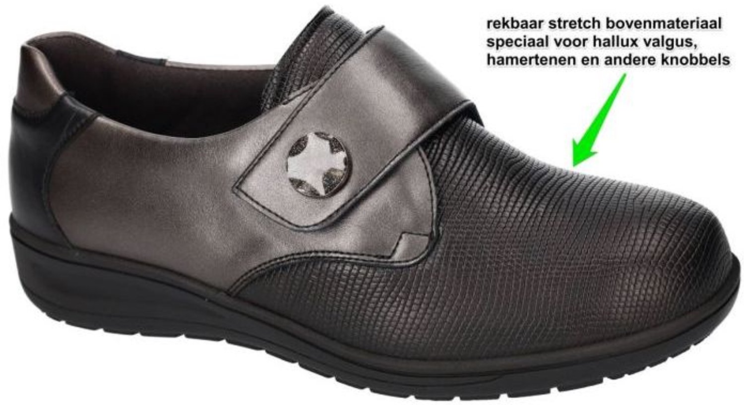Solidus Klittenbandschoenen Extra Breed, Extra Zacht, 29506.30580 Bruin Combi