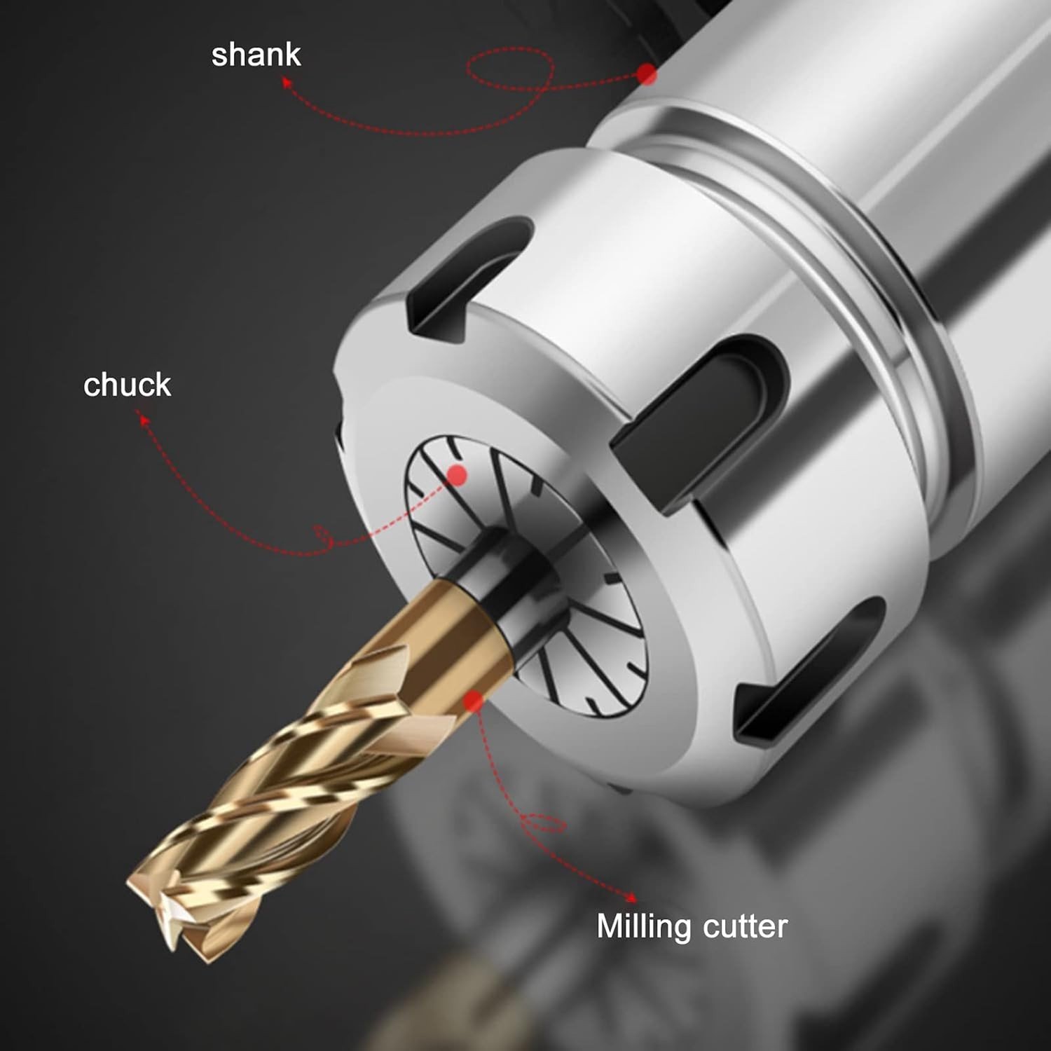 Houtbewerkings Dowel Collet met Slijtvast Cemented Carbide voor CNC Graveermachine en Freesmachines (24mm) - Precisie, Duurzaamheid en Efficiëntie