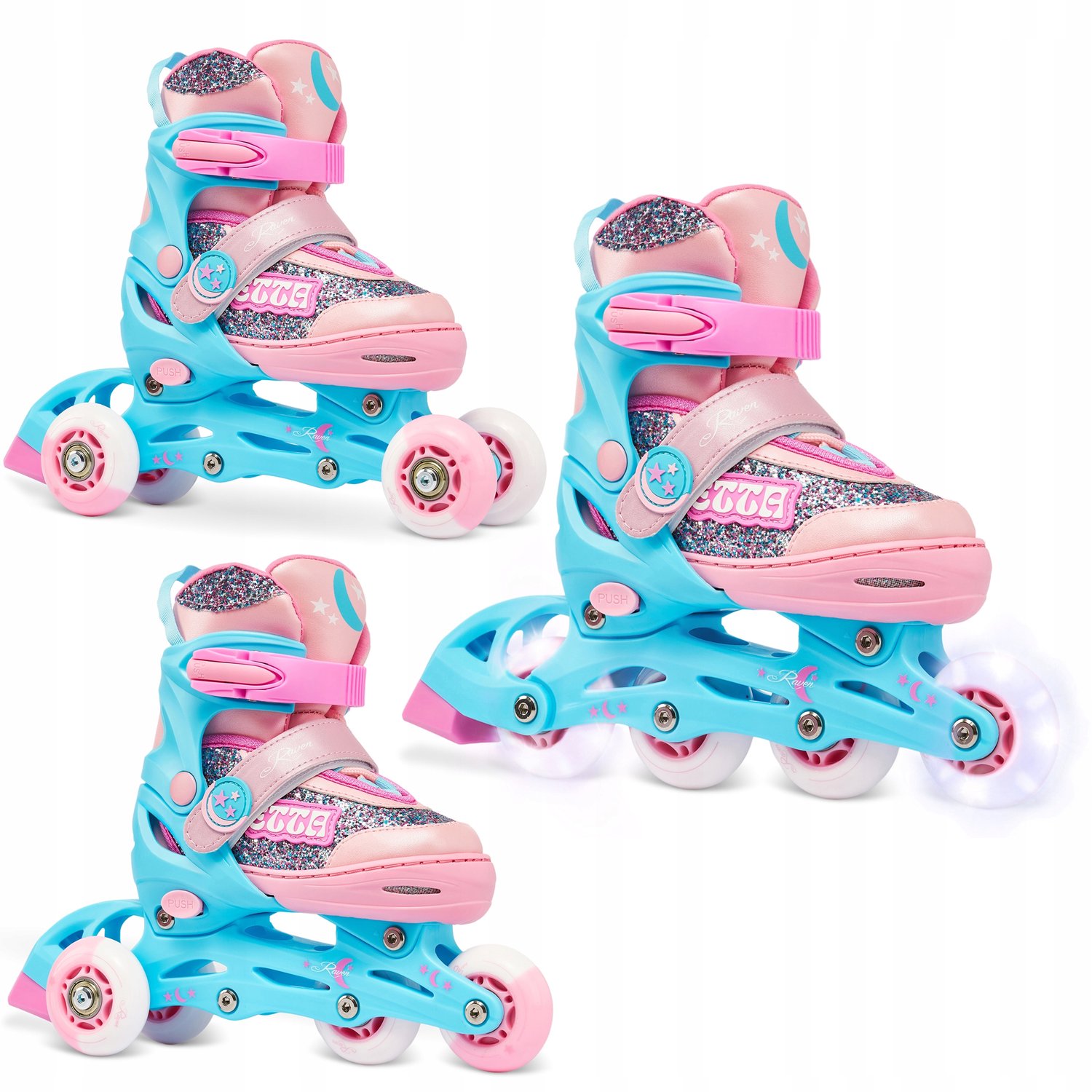RAVEN Etta 3-in-1 Inline Skates/Roller Skates LED Wielen