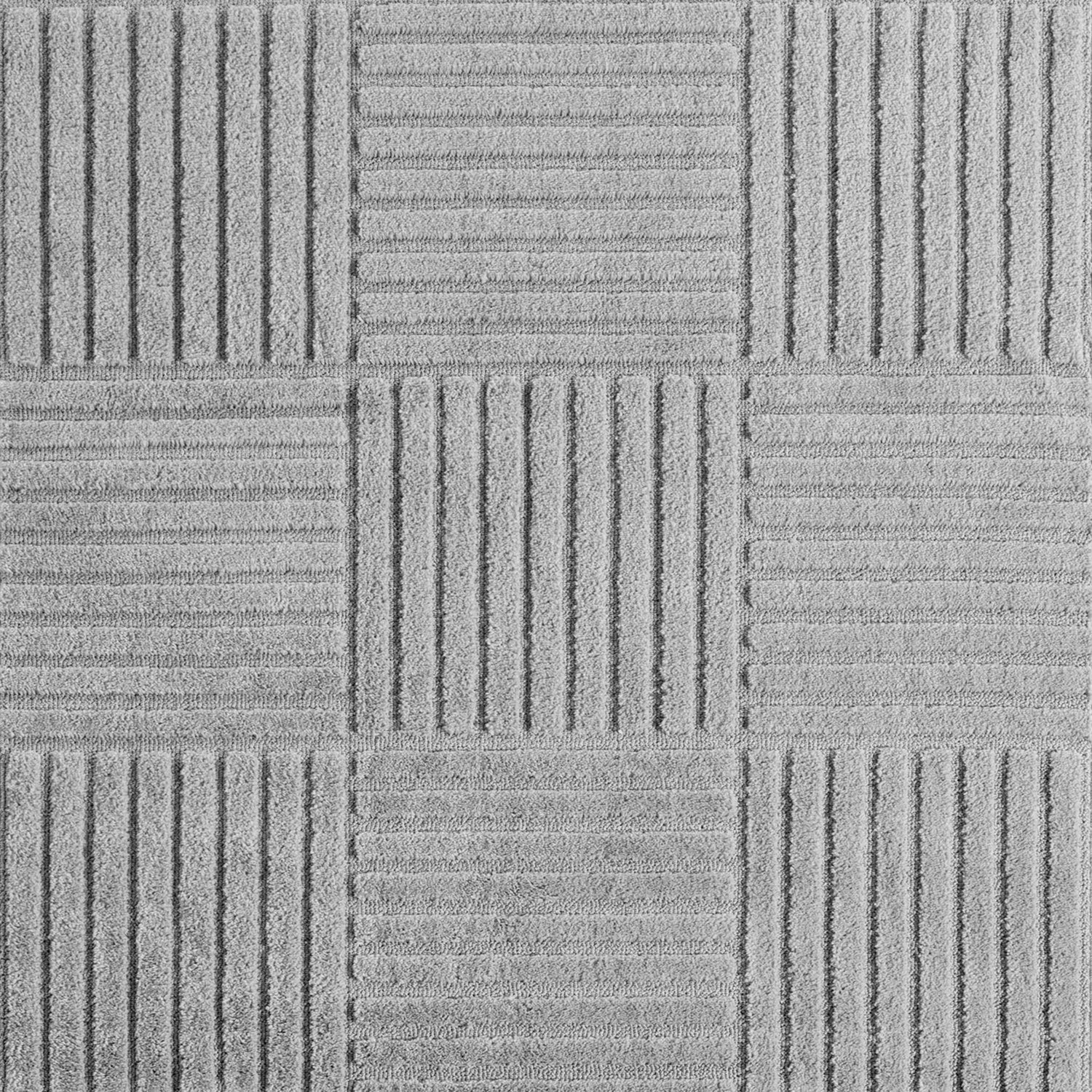 Moonay Kiyaro Kubo Vloerkleed Grijs 140 x 200 cm - Japandi Scandinavisch - Geometrische Strepen - Hoog- en Laagpolig 3D