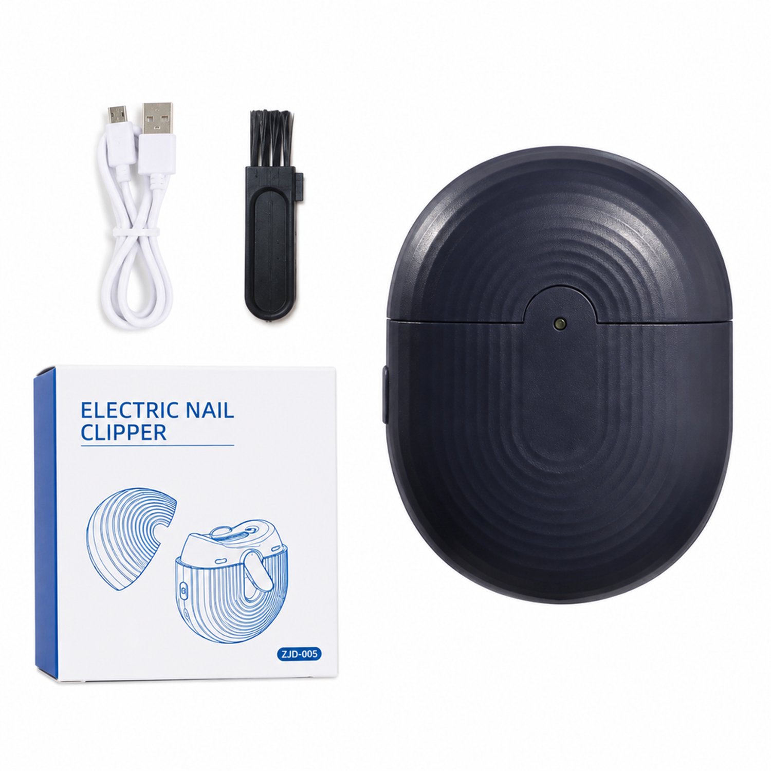 elektrische nagelknipper - met licht en vijlfunctie - draagbaar mini-ontwerp met anti-knelontwerp - voor dagelijks en thuisgebruik - blauw 002