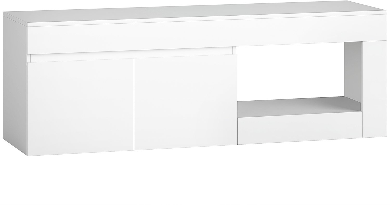 Homona TV-meubel met 2 deuren en open vak - 140 x 40 x 48 cm - Wit