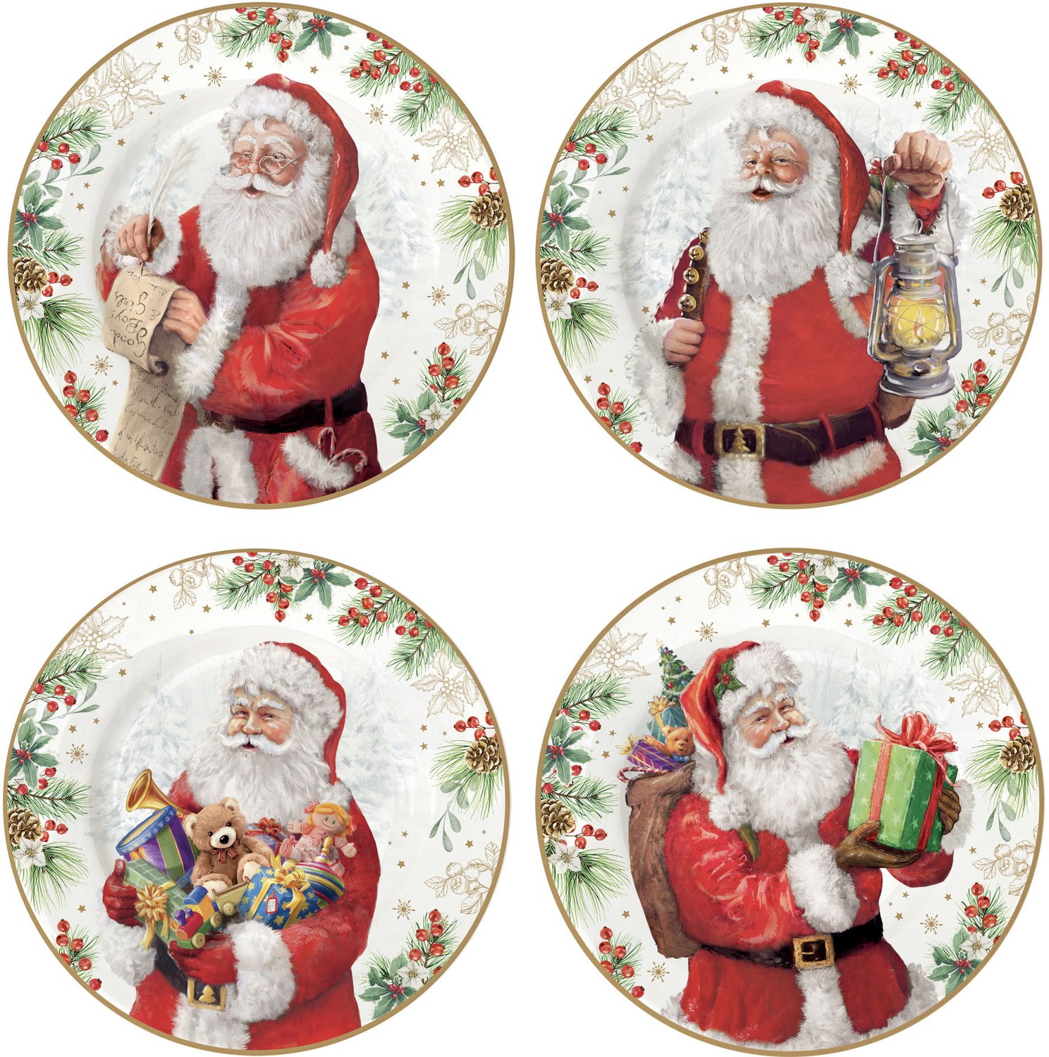 Easy Life Santa is Coming Dessertborden - Set van 4