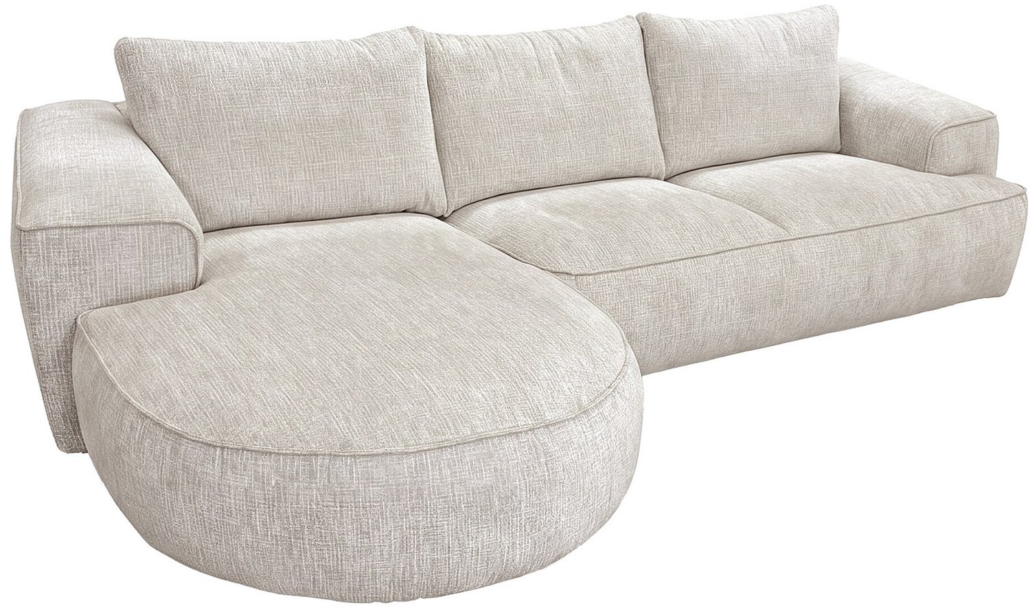 Vente-unique Hoekbank links in beige chenillestof LICANU