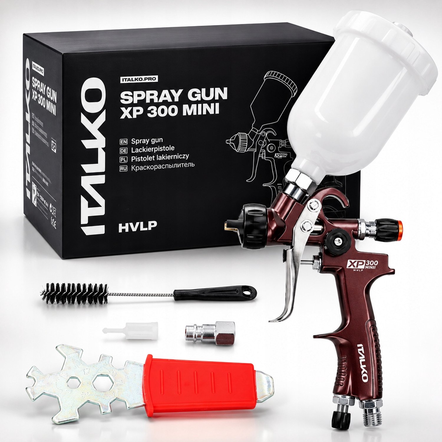Italko XP300 Mini HVLP Laksspuitpistool 0.8mm - Precisiewerk